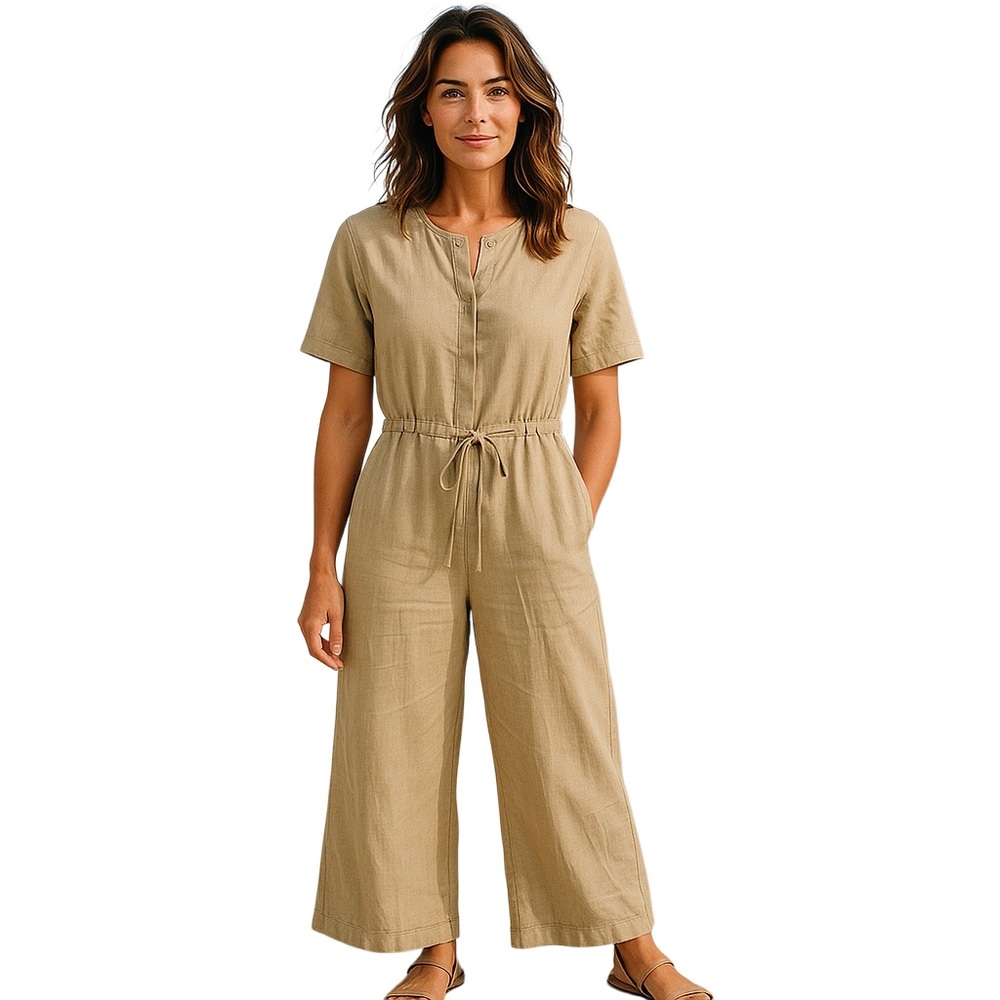 Shakuhachi by Revolve  Tan Utility Jumpsuit with Belted Waist
